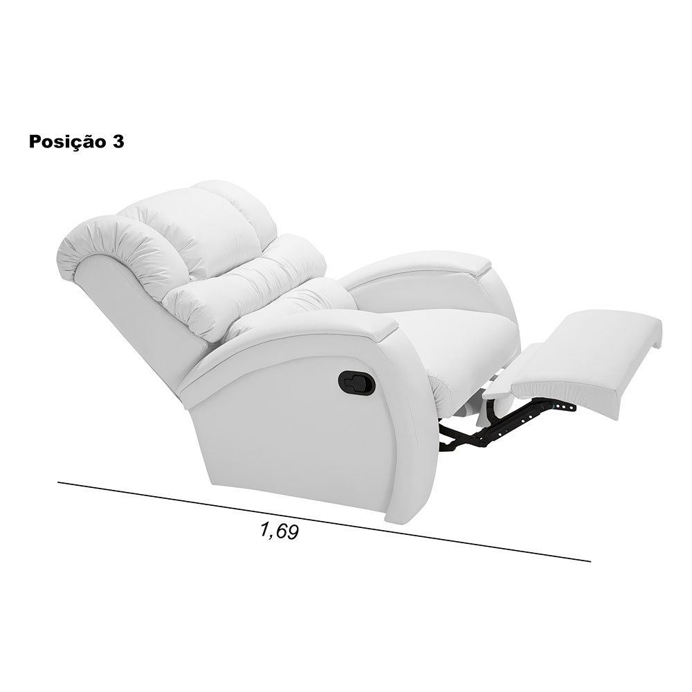 Poltrona Reclinável Imperial Zero Wall Revestimento Sintético Branca