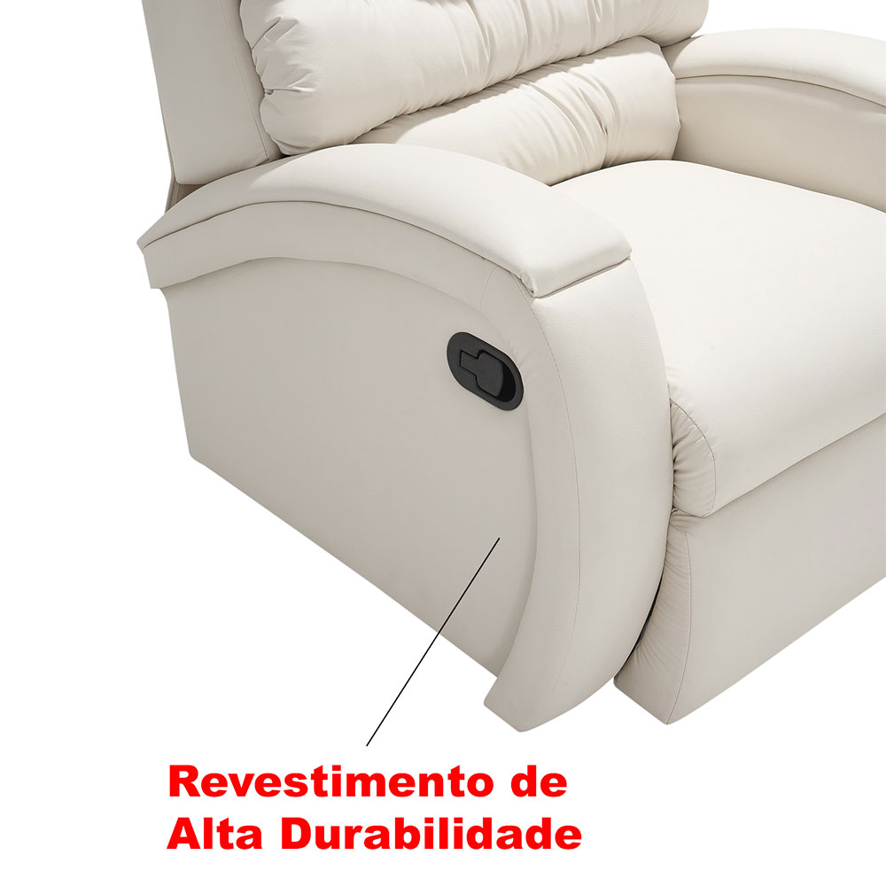 Poltrona Reclinável Imperial Zero Wall Revestimento Sintético Gelo