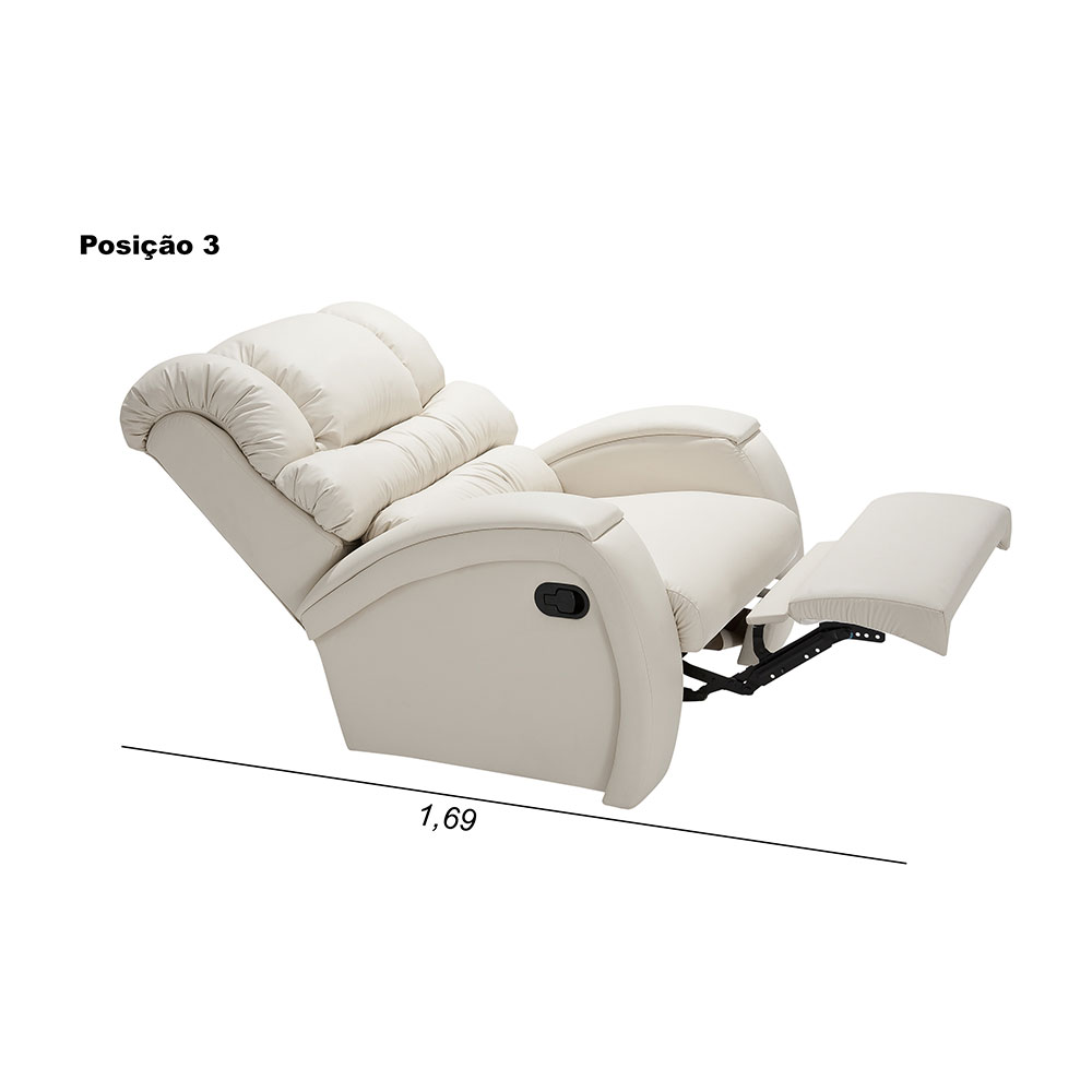 Poltrona Reclinável Imperial Zero Wall Revestimento Sintético Gelo