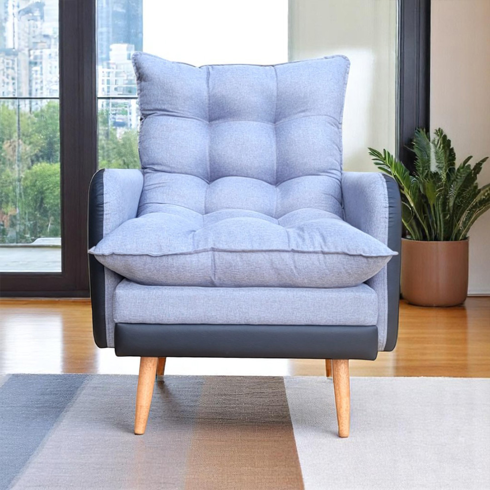 Poltrona Reclinável Inglaterra Linho Grafite e Preta