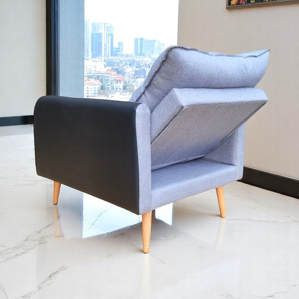 Poltrona Reclinável Inglaterra Linho Grafite e Preta