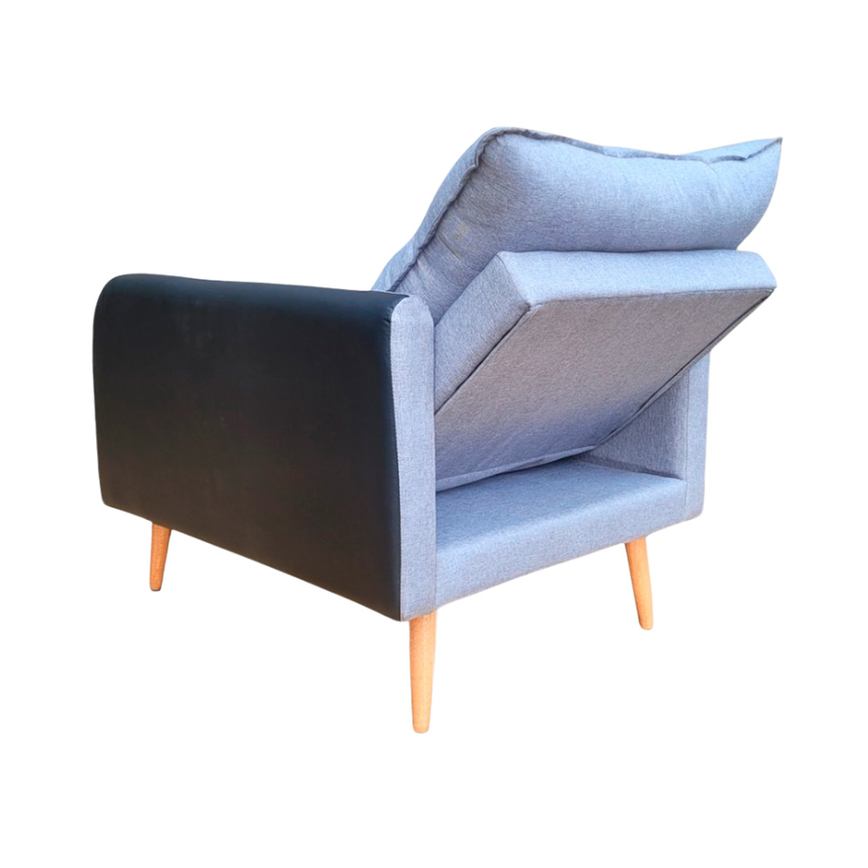 Poltrona Reclinável Inglaterra Linho Grafite e Preta