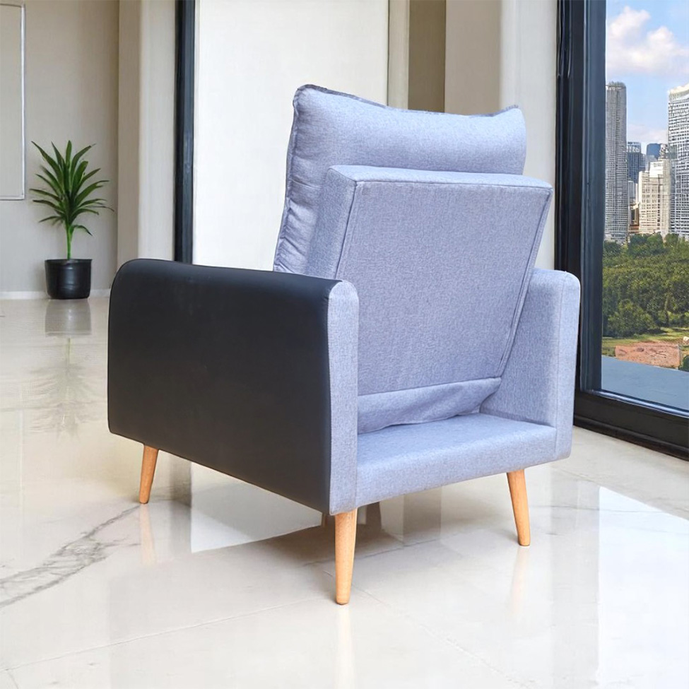 Poltrona Reclinável Inglaterra Linho Grafite e Preta