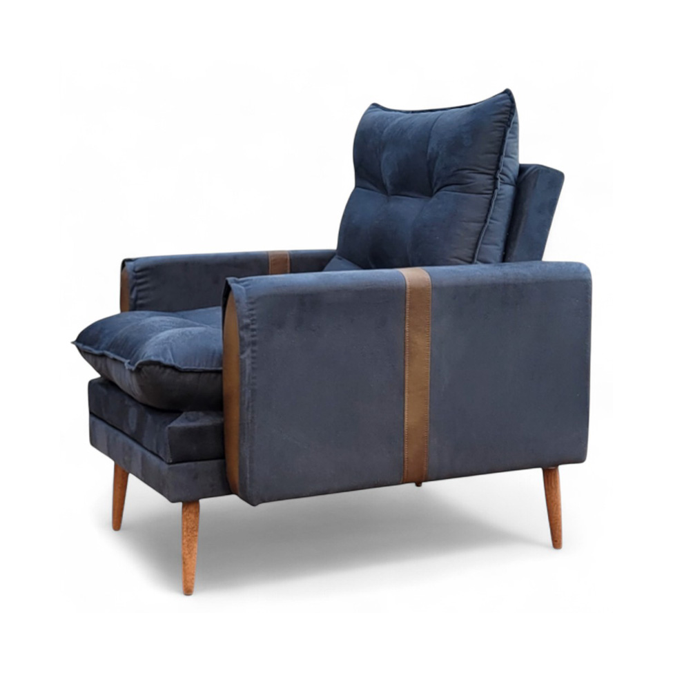 Poltrona Reclinável Itália Veludo Grafite e Caramelo