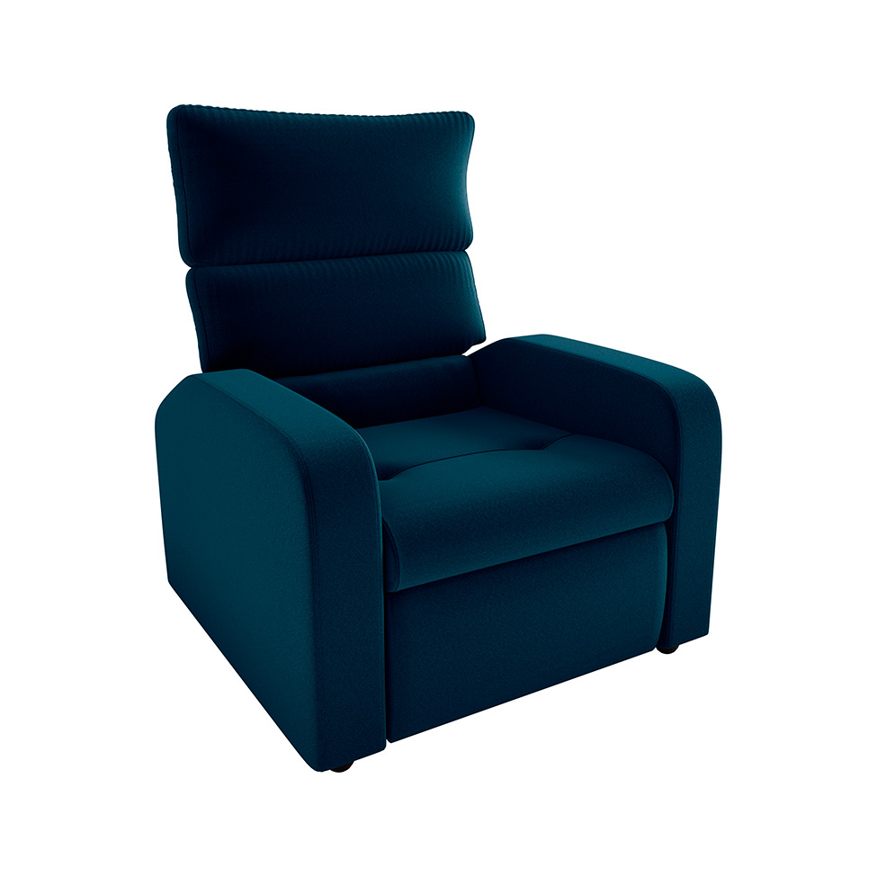Poltrona Reclinável Kwid Veludo Azul