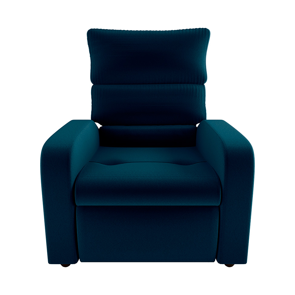 Poltrona Reclinável Kwid Veludo Azul