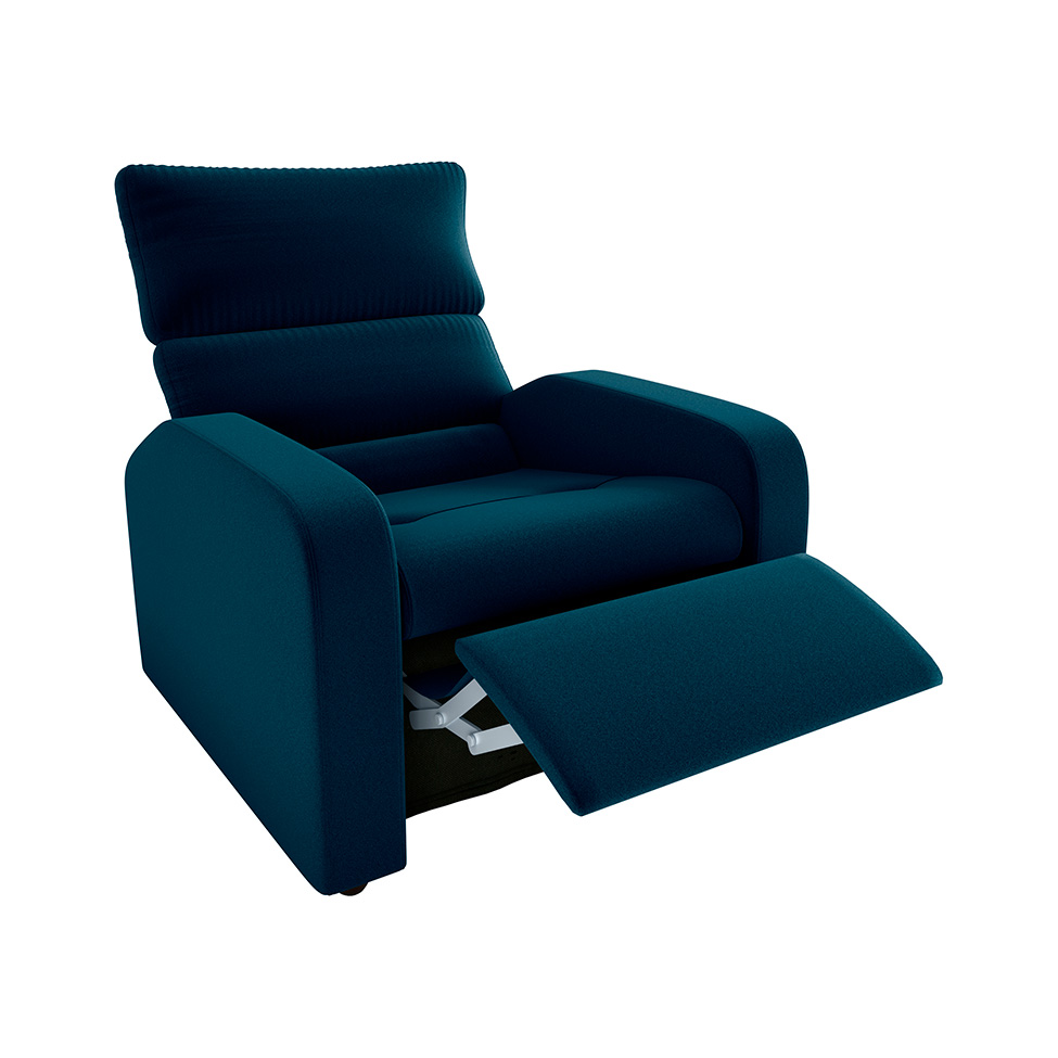 Poltrona Reclinável Kwid Veludo Azul