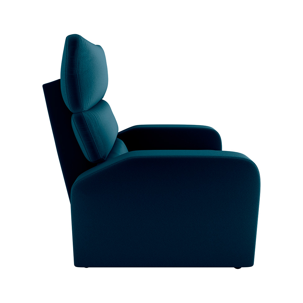 Poltrona Reclinável Kwid Veludo Azul