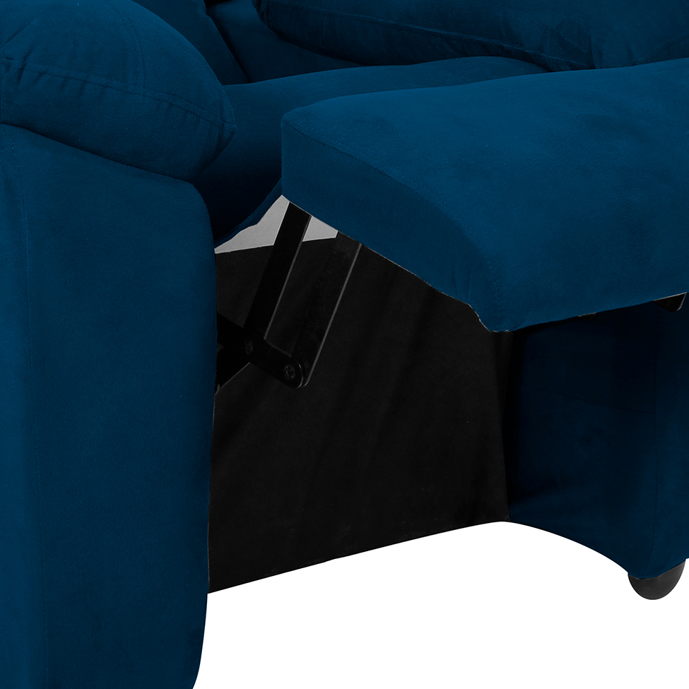 Poltrona Reclinável MX-61 Ônix Suede Azul
