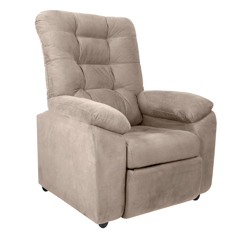 Poltrona Reclinável MX-61 Ônix Suede Bege