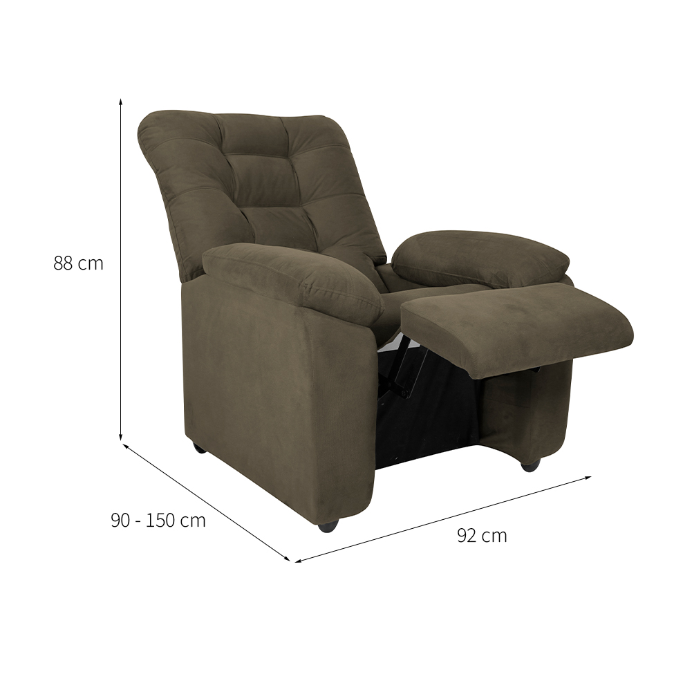 Poltrona Reclinável MX-61 Ônix Suede Capuccino