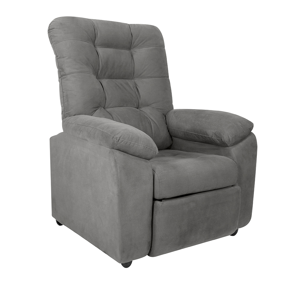 Poltrona Reclinável MX-61 Ônix Suede Cinza