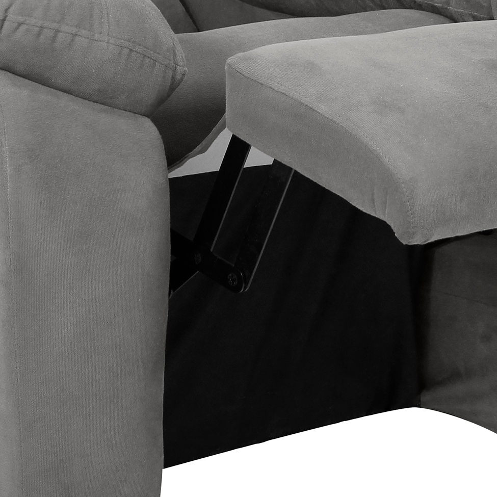 Poltrona Reclinável MX-61 Ônix Suede Cinza