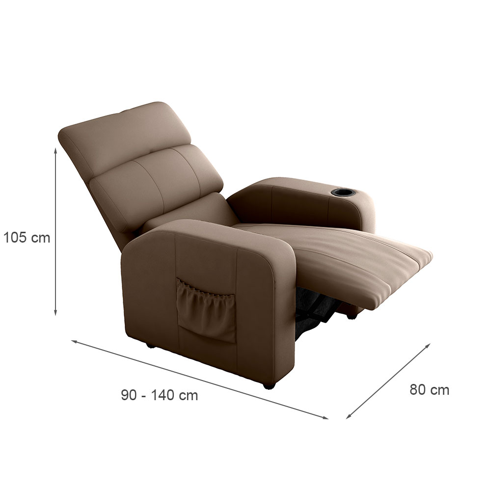 Poltrona Reclinável Pulse Veludo Capuccino