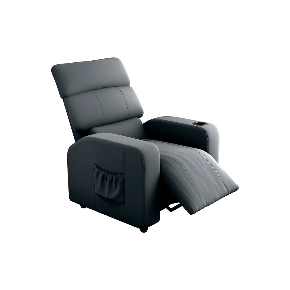 Poltrona Reclinável Pulse Veludo Chumbo