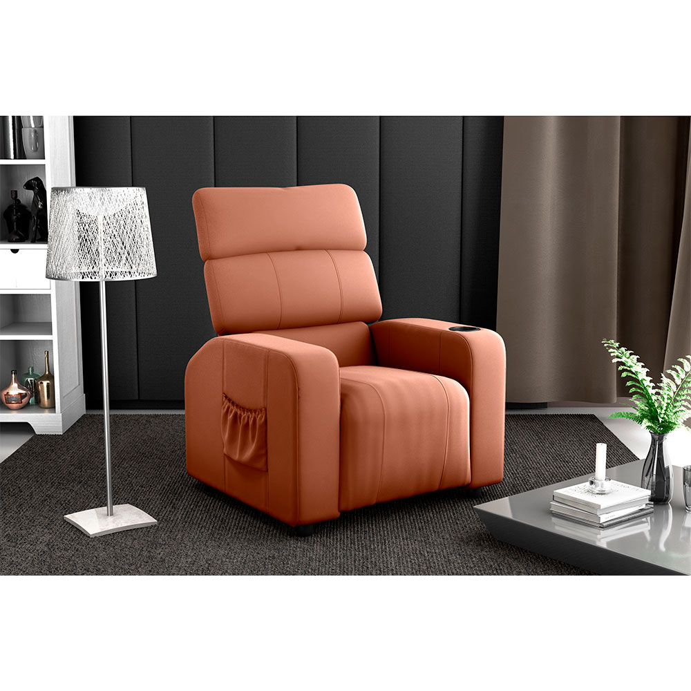 Poltrona Reclinável Pulse Veludo Cobre