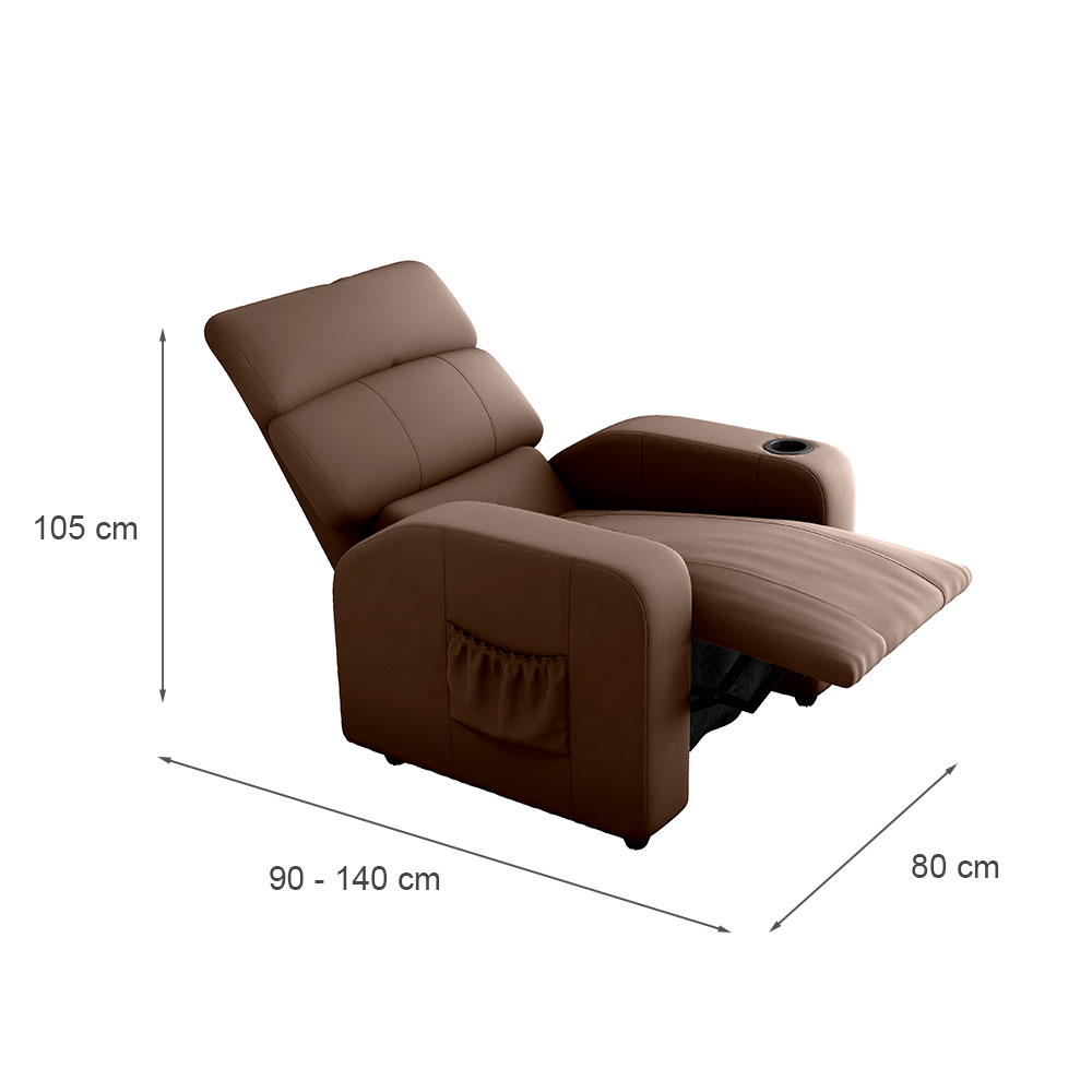 Poltrona Reclinável Pulse Veludo Marrom