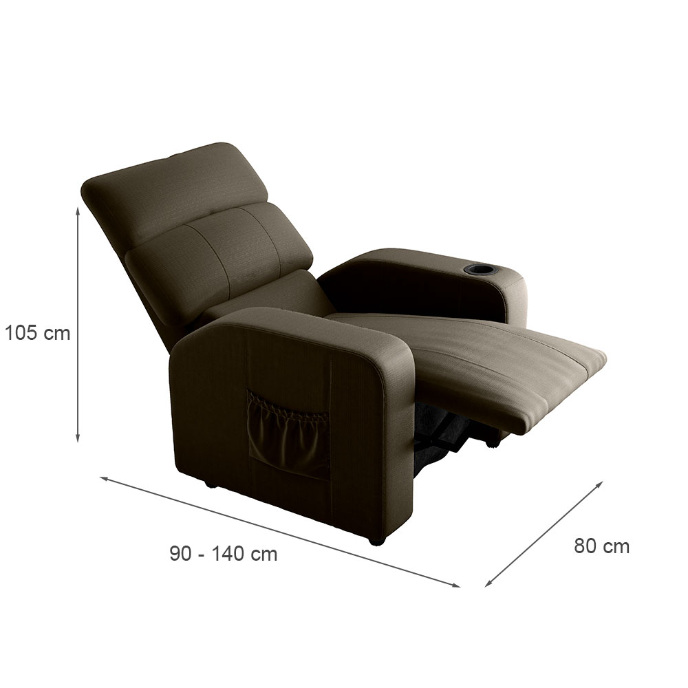 Poltrona Reclinável Pulse Veludo Turkey Marrom