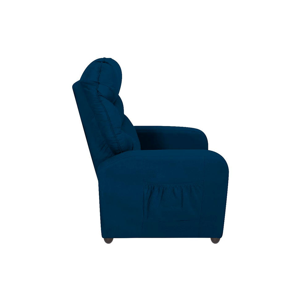 Poltrona Reclinável Punto Suede Azul