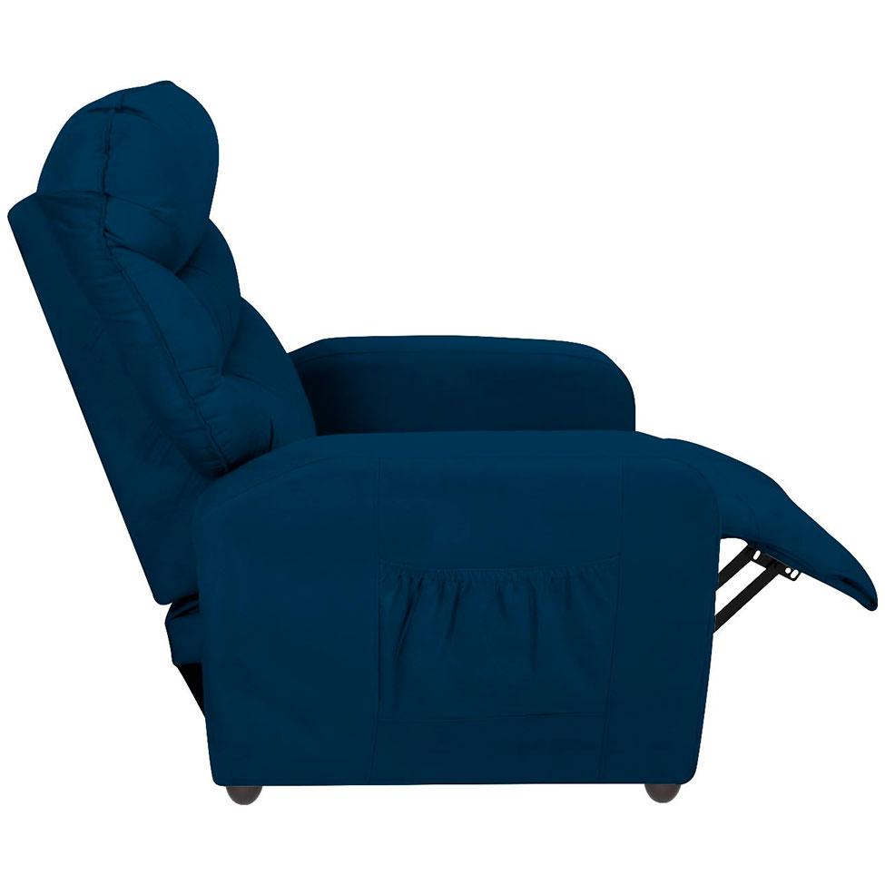 Poltrona Reclinável Punto Suede Azul