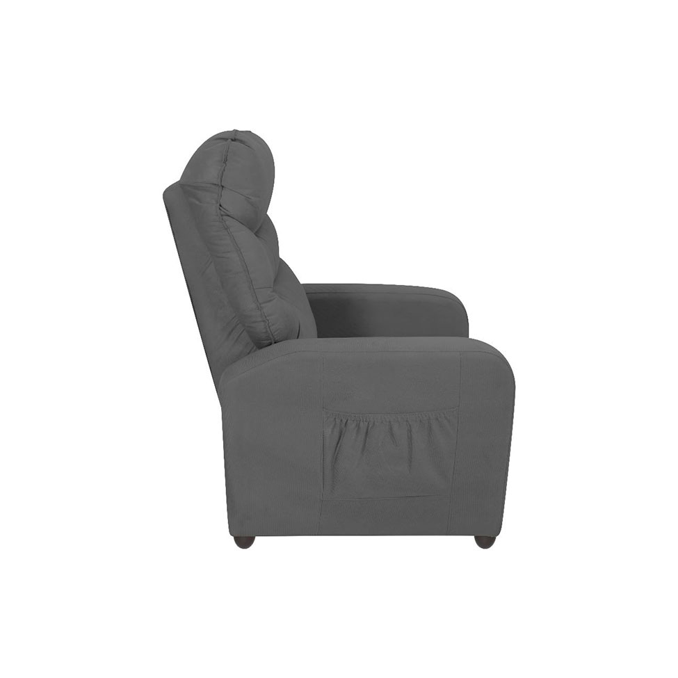Poltrona Reclinável Punto Suede Cinza