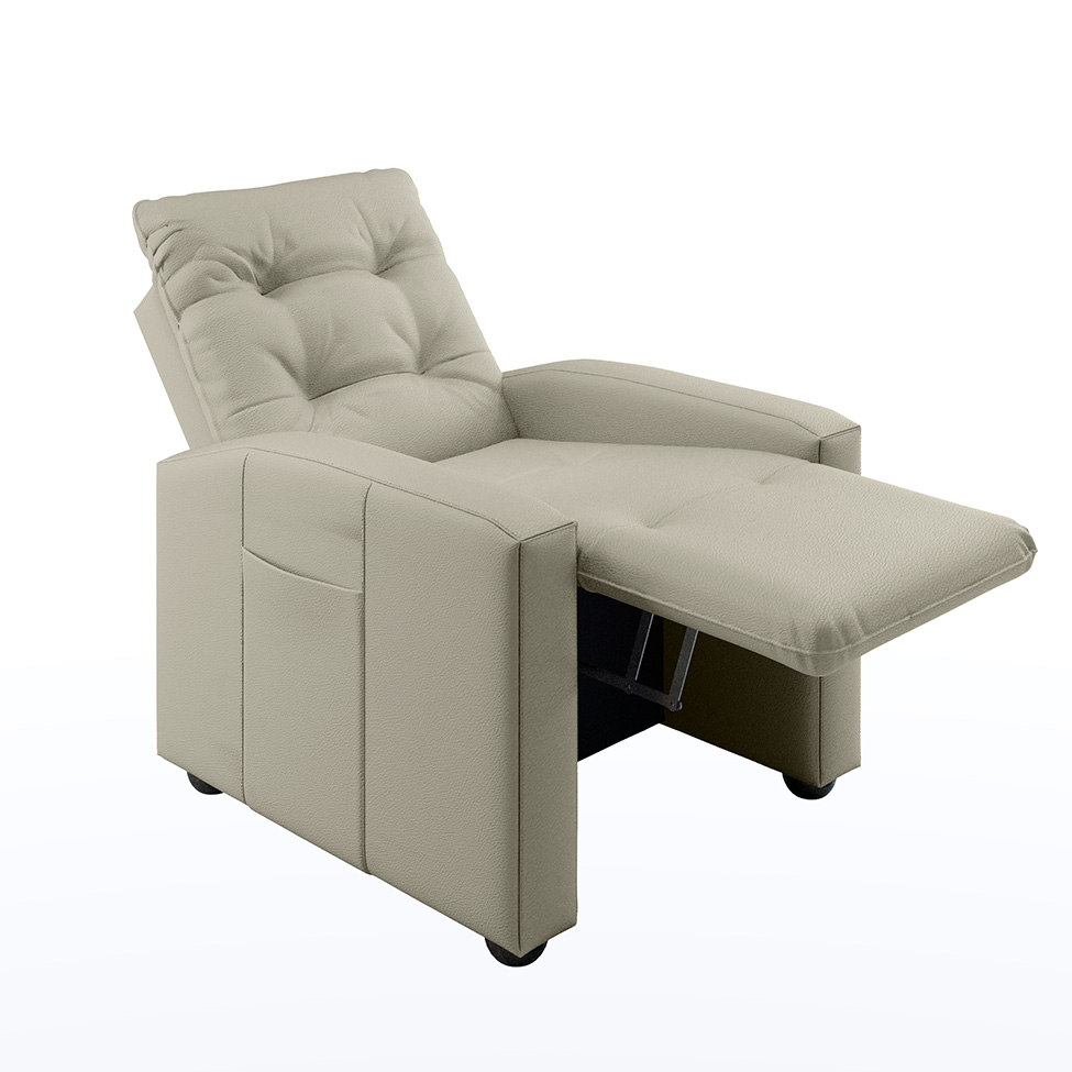 Poltrona Reclinável Titano Revestimento Sintético Bege