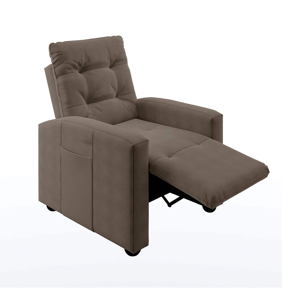 Poltrona Reclinável Titano Veludo Capuccino