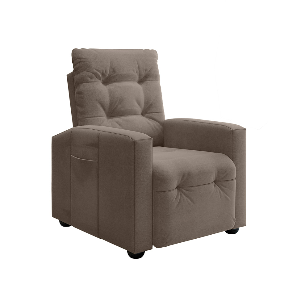 Poltrona Reclinável Titano Veludo Capuccino