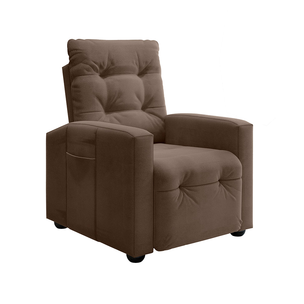 Poltrona Reclinável Titano Veludo Marrom