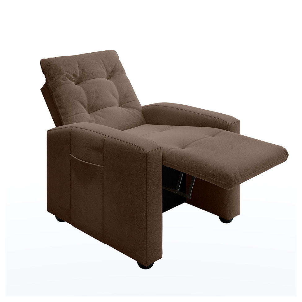 Poltrona Reclinável Titano Veludo Marrom