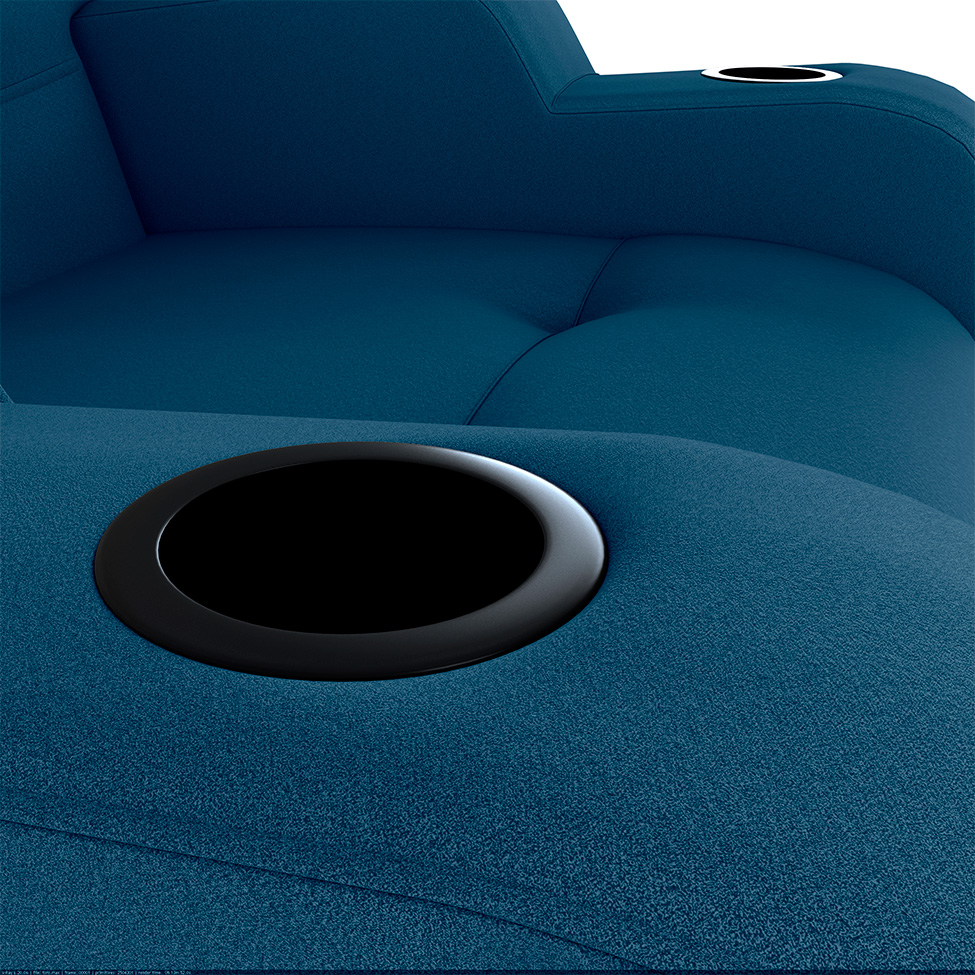 Poltrona Reclinável Toro Veludo Azul