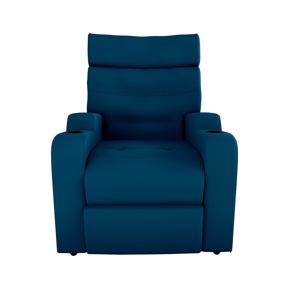 Poltrona Reclinável Toro Veludo Azul