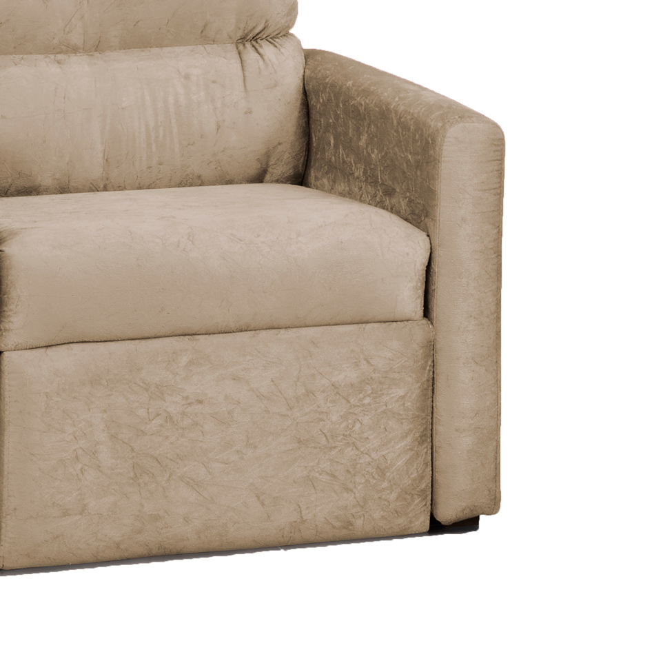 Poltrona Reclinável Turin Suede Amassado Bege