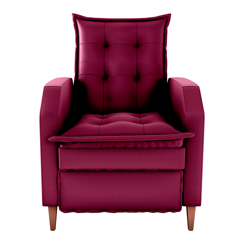 Poltrona Reclinável Yaris Veludo Marsala