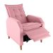Poltrona Reclinável Yaris Veludo Rosa