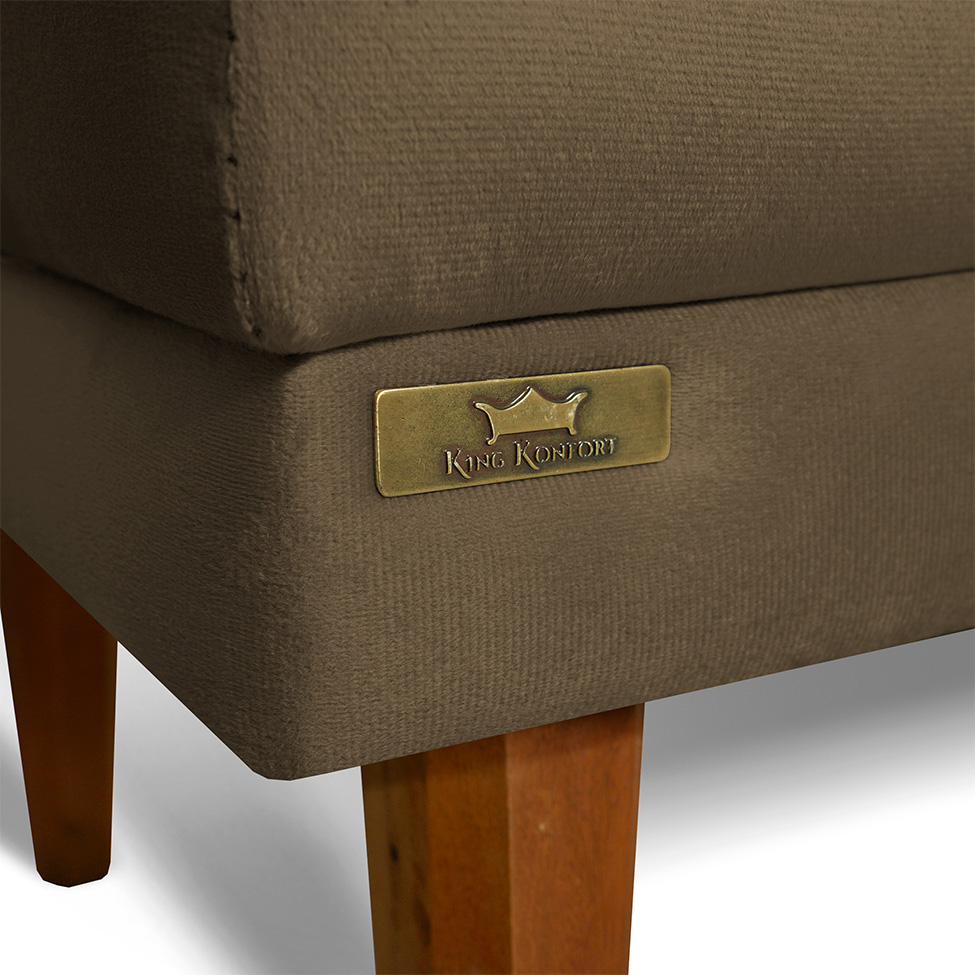Poltrona Reclinável com Puff Classic Veludo Café