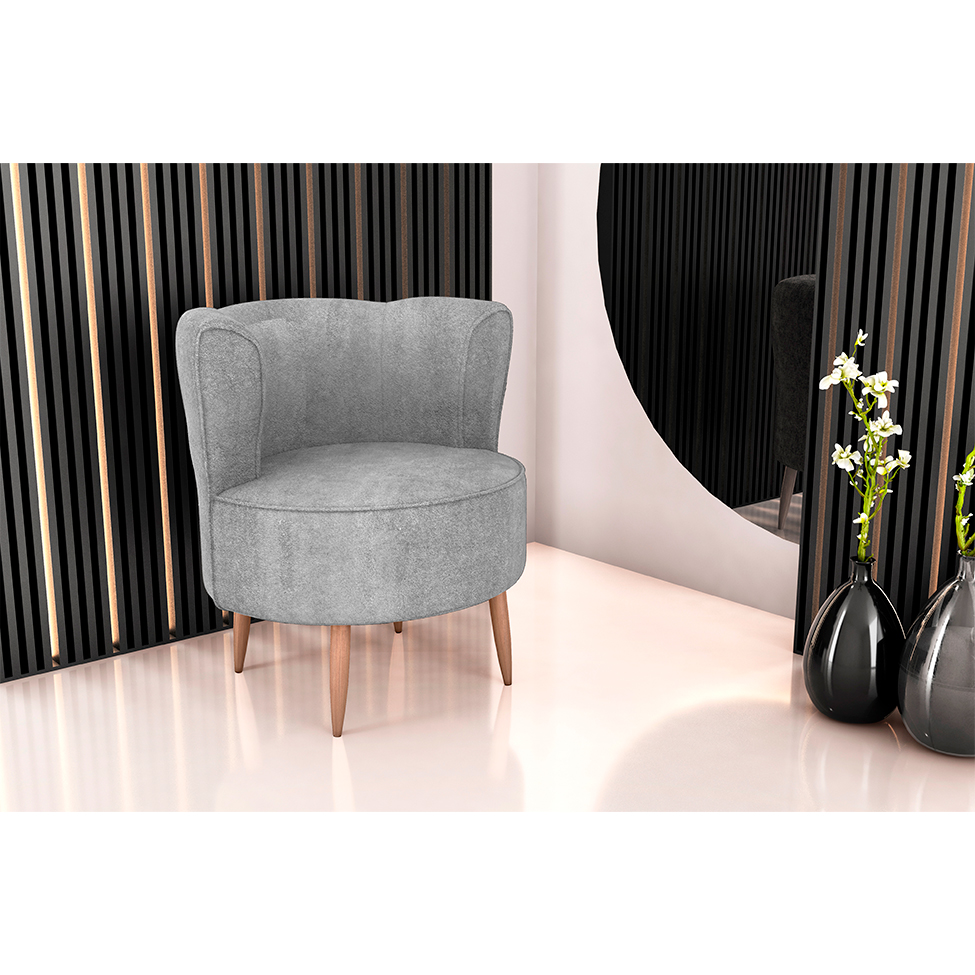 Poltrona Savana Bouclé Cinza