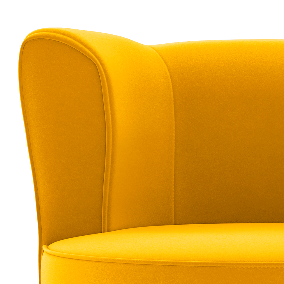 Poltrona Savana Veludo Amarelo
