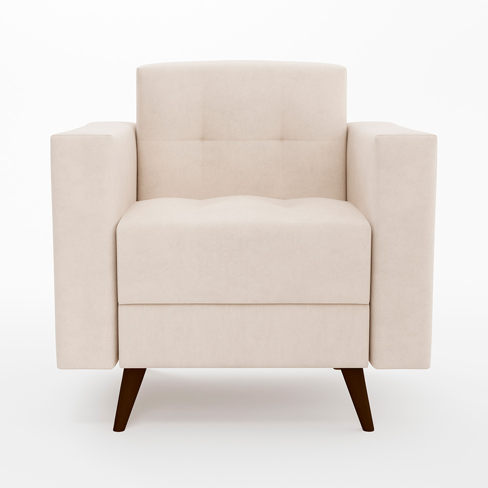 Poltrona Vitrola Suede Bege