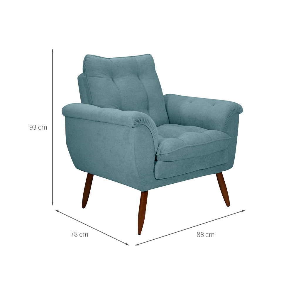 Poltrona Xangai Bouclé Azul