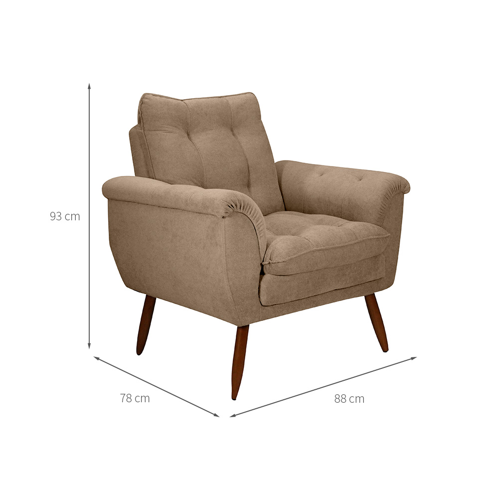 Poltrona Xangai Bouclé Marrom