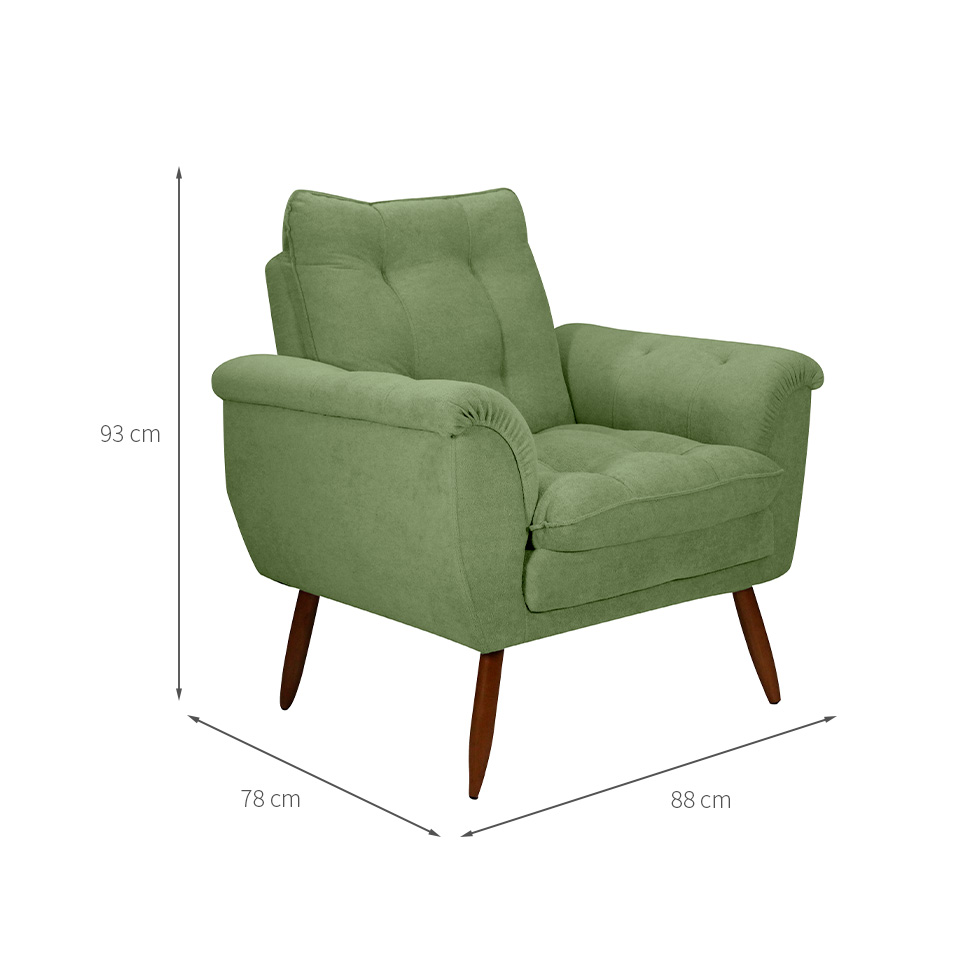 Poltrona Xangai Bouclé Verde Oliva