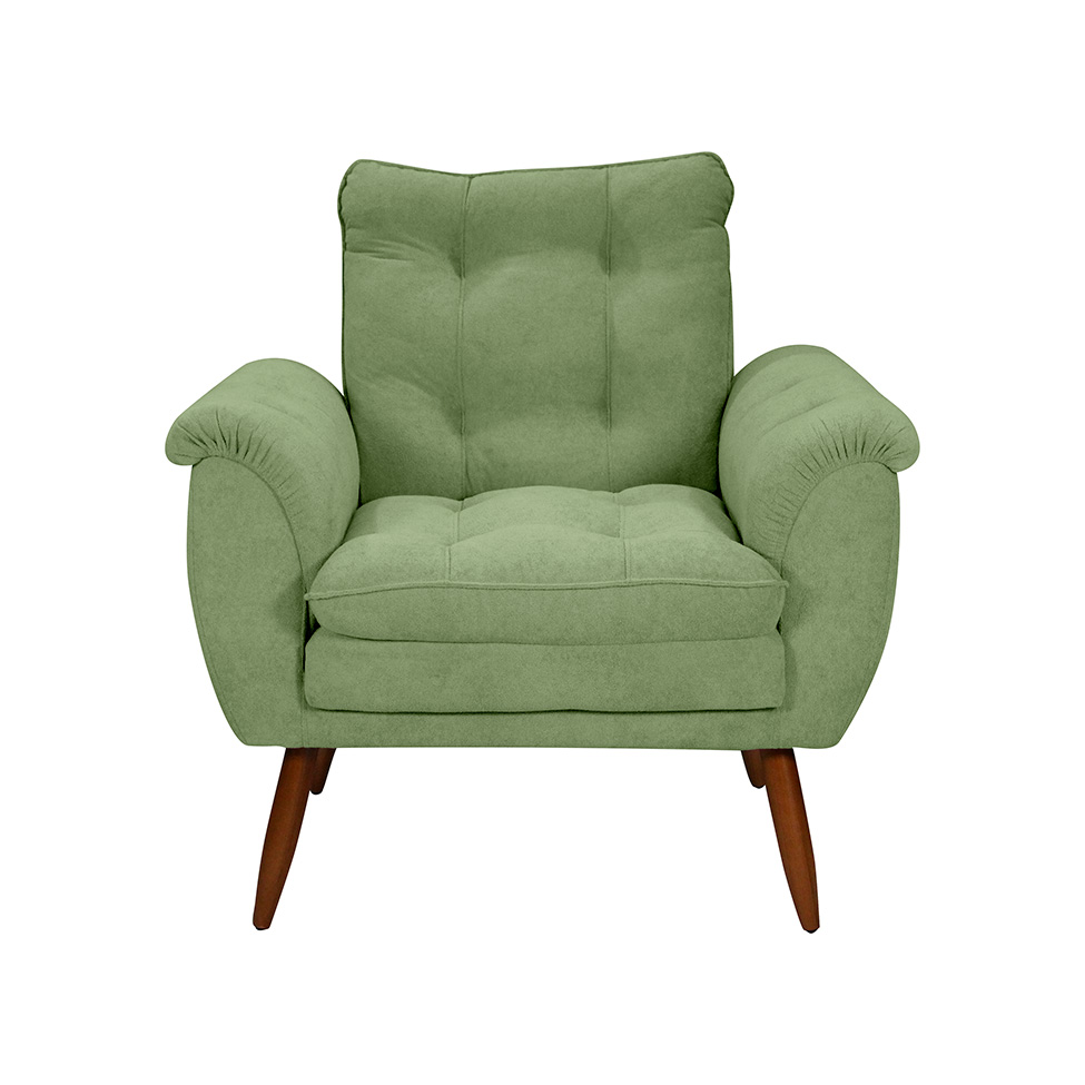 Poltrona Xangai Bouclé Verde Oliva