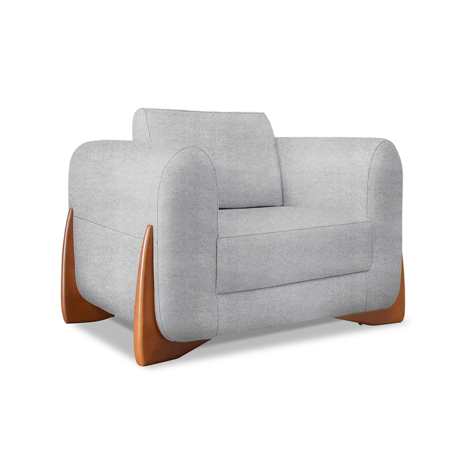 Poltrona Yves Bouclé Cinza