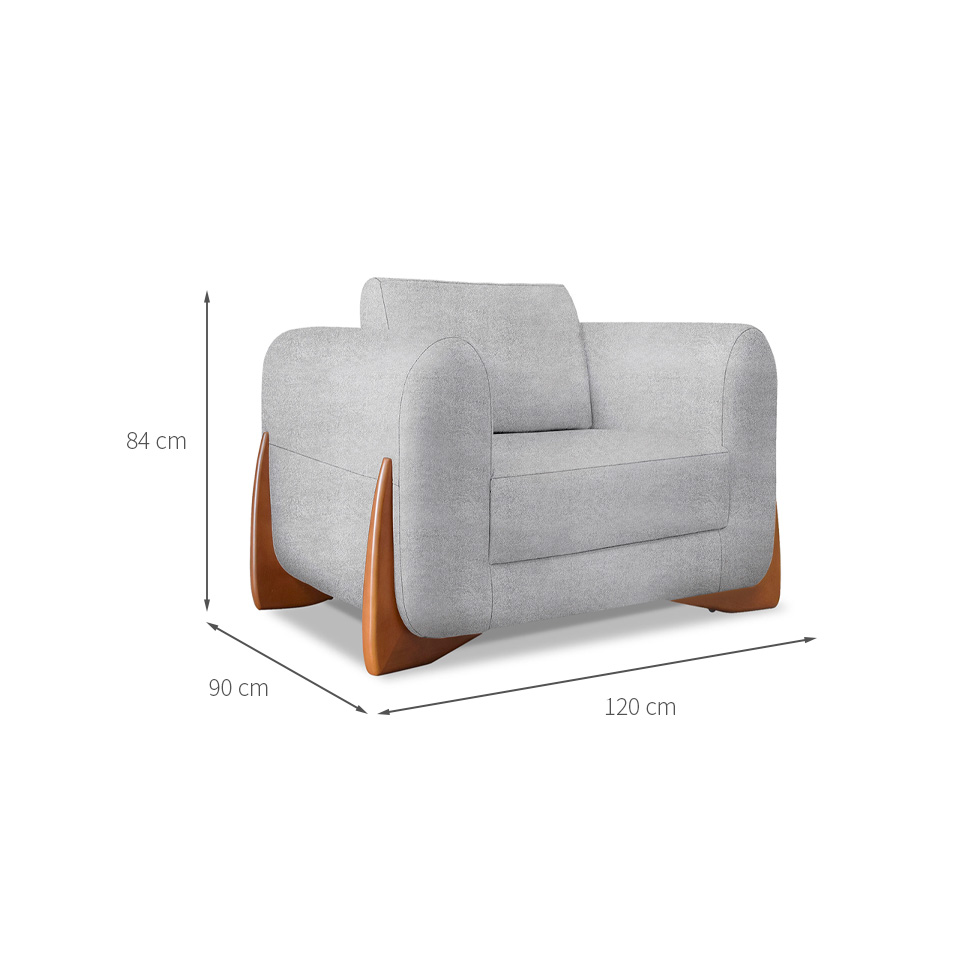 Poltrona Yves Bouclé Cinza