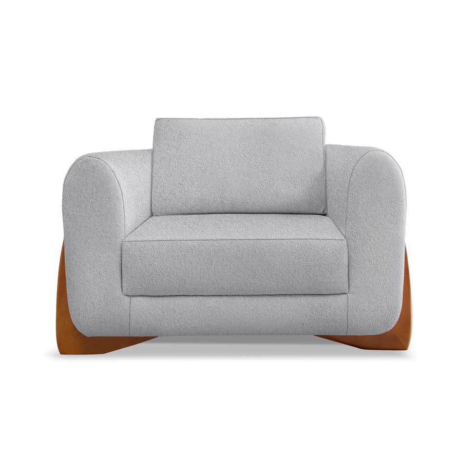 Poltrona Yves Bouclé Cinza