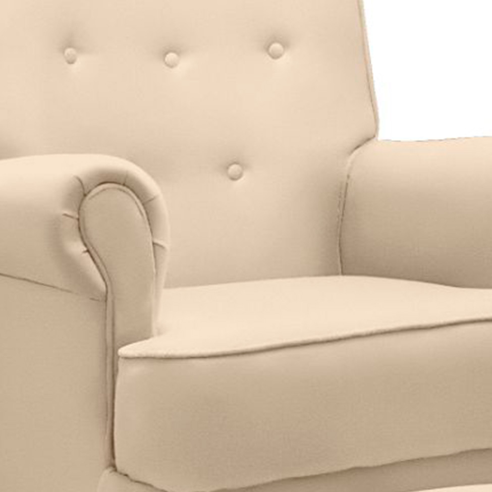 Poltrona para Amamentação Balanço com Puff Laura Suede Bege