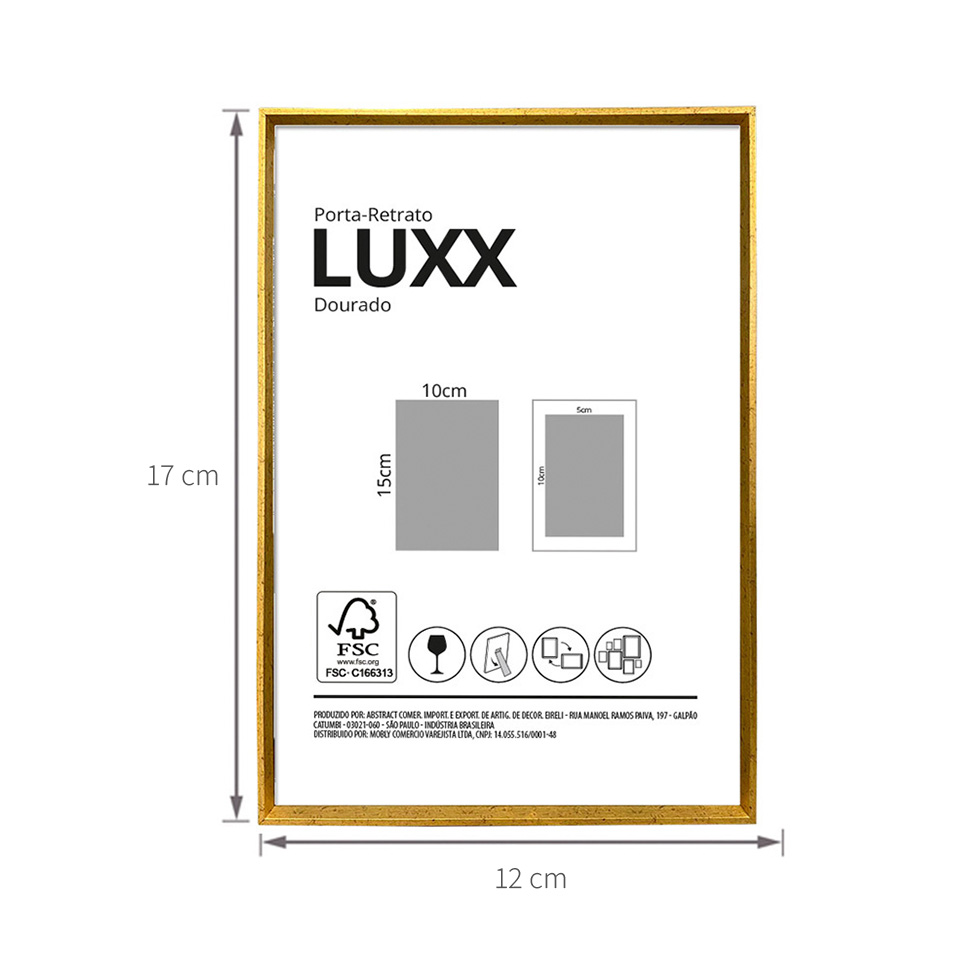 Porta-Retrato 10x15 Luxx Dourado