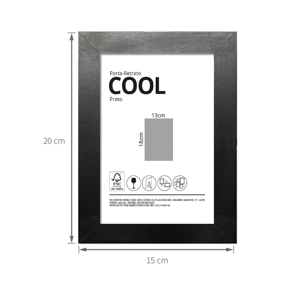 Porta-Retrato 13x18 Cool Preto