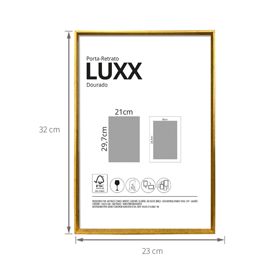 Porta-Retrato 21x29 Luxx Dourado